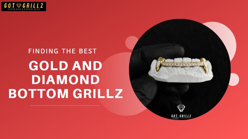 Gold and Diamond Bottom Grillz - GotGrillz