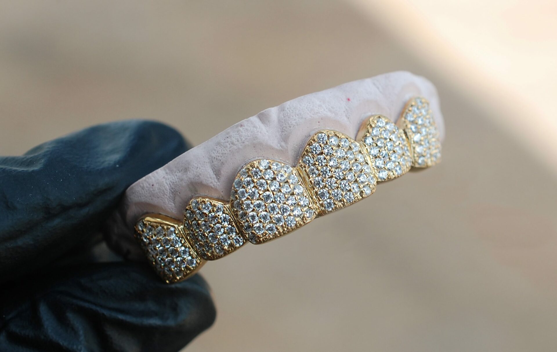 White gold iced out grillz Clearance