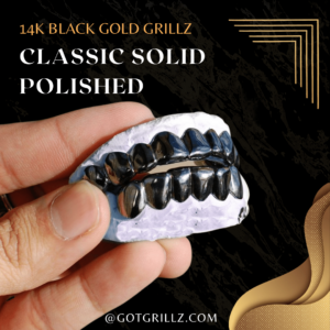 Black Gold Classic Solid Polished Grillz - GotGrillz
