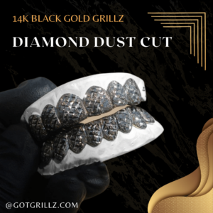 Black Gold Diamond Dust Cut Grillz - GotGrillz