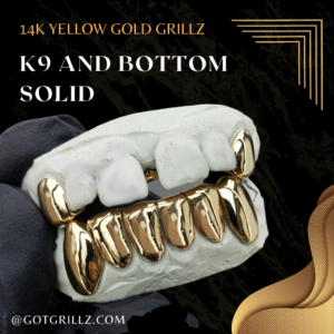 Yellow Gold Solid Polished K9 and Bottom Solid - GotGrillz