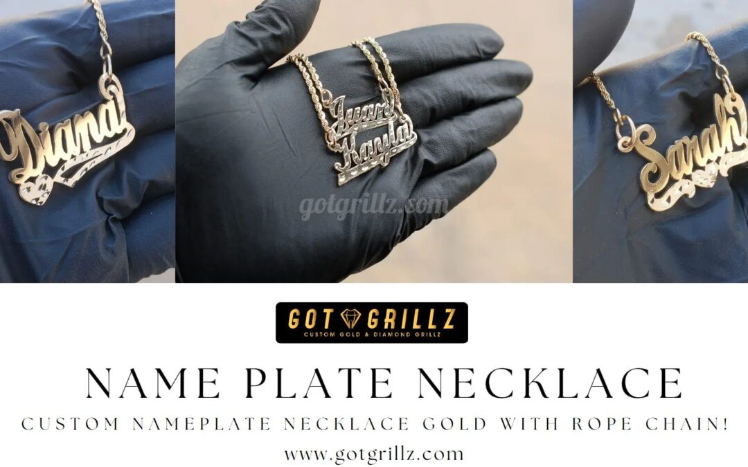 Name Plate Necklace – Custom Nameplate Necklace Gold With Rope Chain!