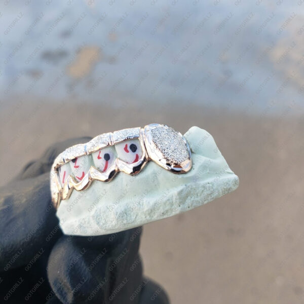 Yellow and White Gold Open Center Diamond Dust Grillz - GotGrillz