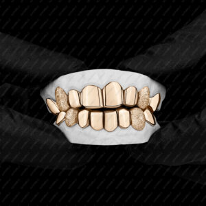 Yellow Gold K9 Fangs Diamond Dust Grillz - GotGrillz