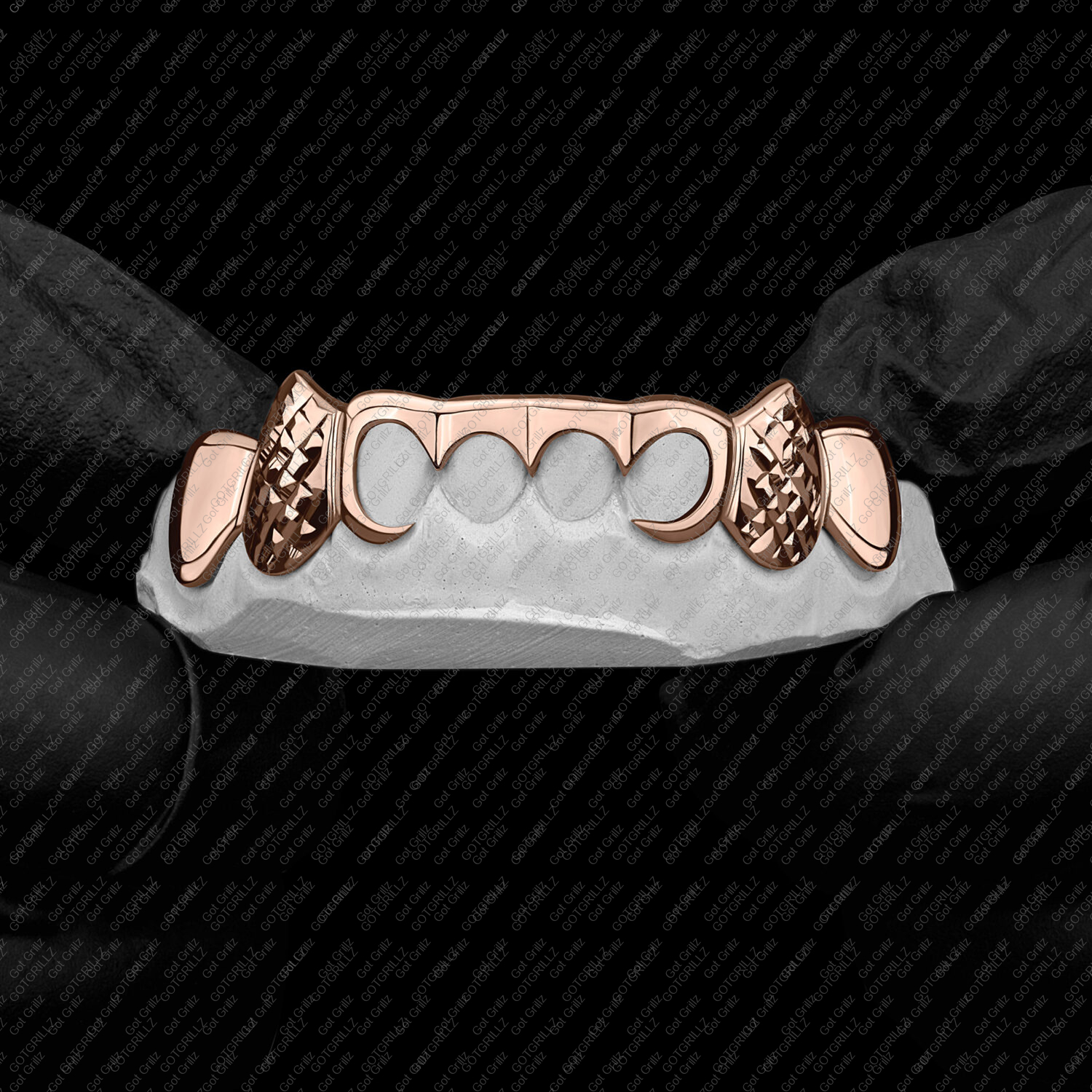 Rose gold diamond cut grillz discount