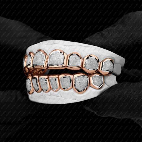 Rose Gold Diamond Dust Punchout Grillz - GotGrillz