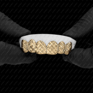 Yellow Gold Full Diamond Dust Cut Grillz - GotGrillz