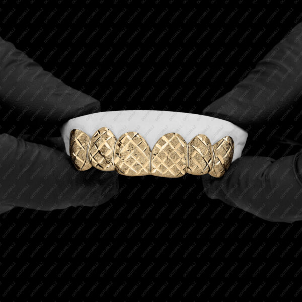 Yellow Gold Full Diamond Dust Cut Grillz - GotGrillz