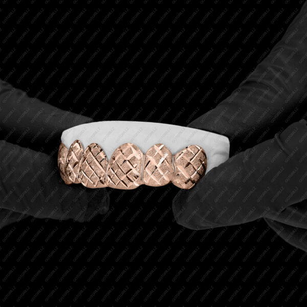 Rose Gold Diamond Dust Cut Grillz - GotGrillz