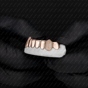 Rose Gold K9 Fangs Diamond Dust Grillz - GotGrillz