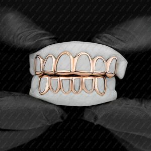 Rose Gold Classic Polished Open Face Grillz - GotGrillz