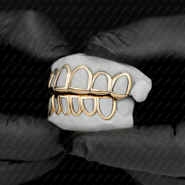Yellow Gold Classic Polished Open Face Grillz- GotGrillz