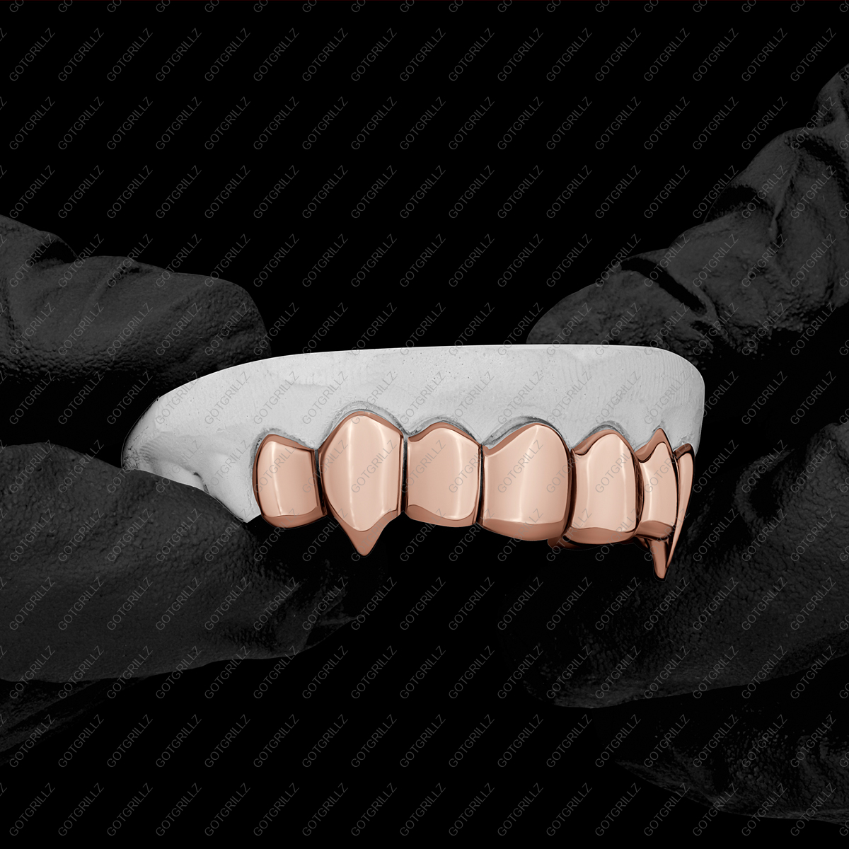 Gold Solid Polished K9 Fangs Grillz - GotGrillz