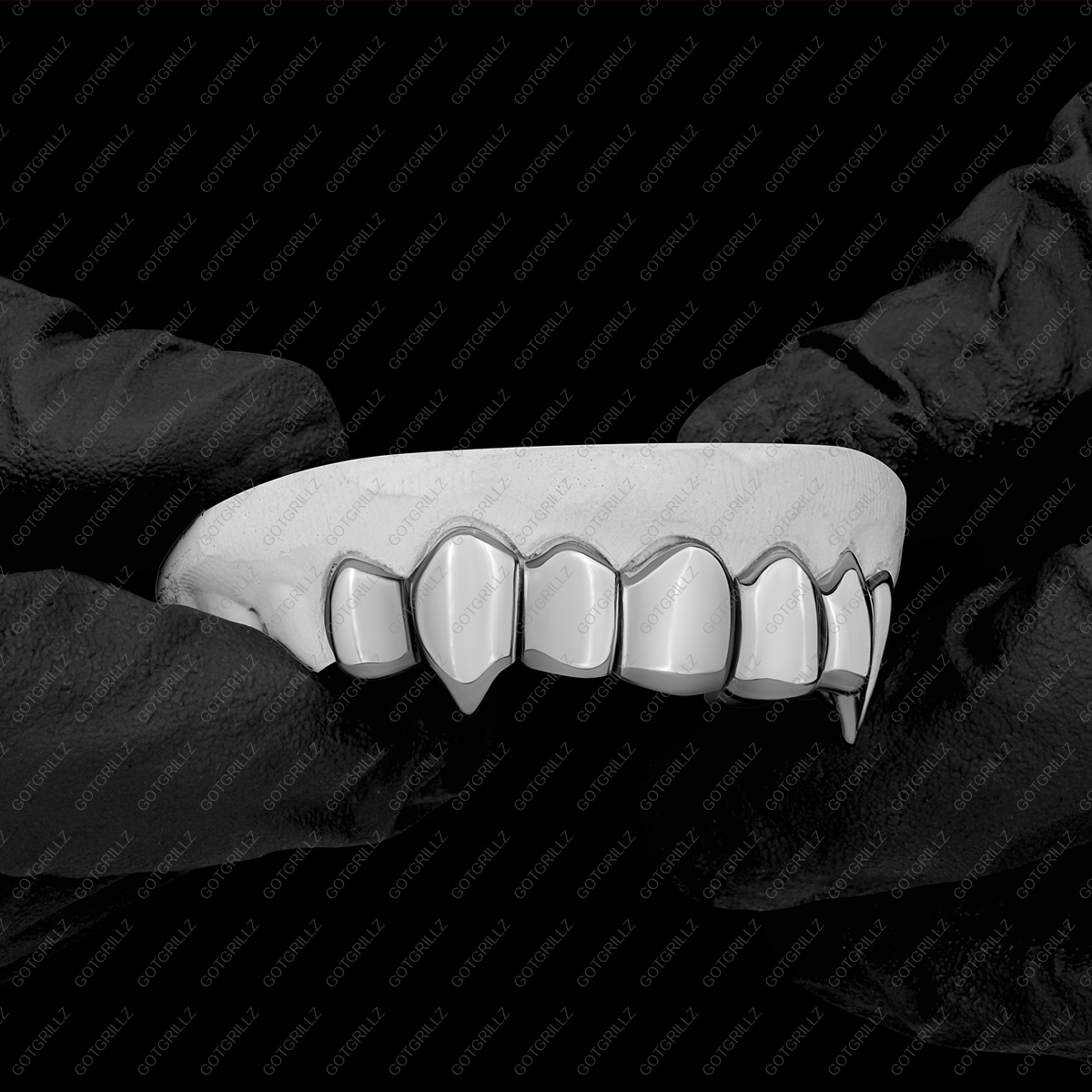 Gold Solid Polished K9 Fangs Grillz - GotGrillz