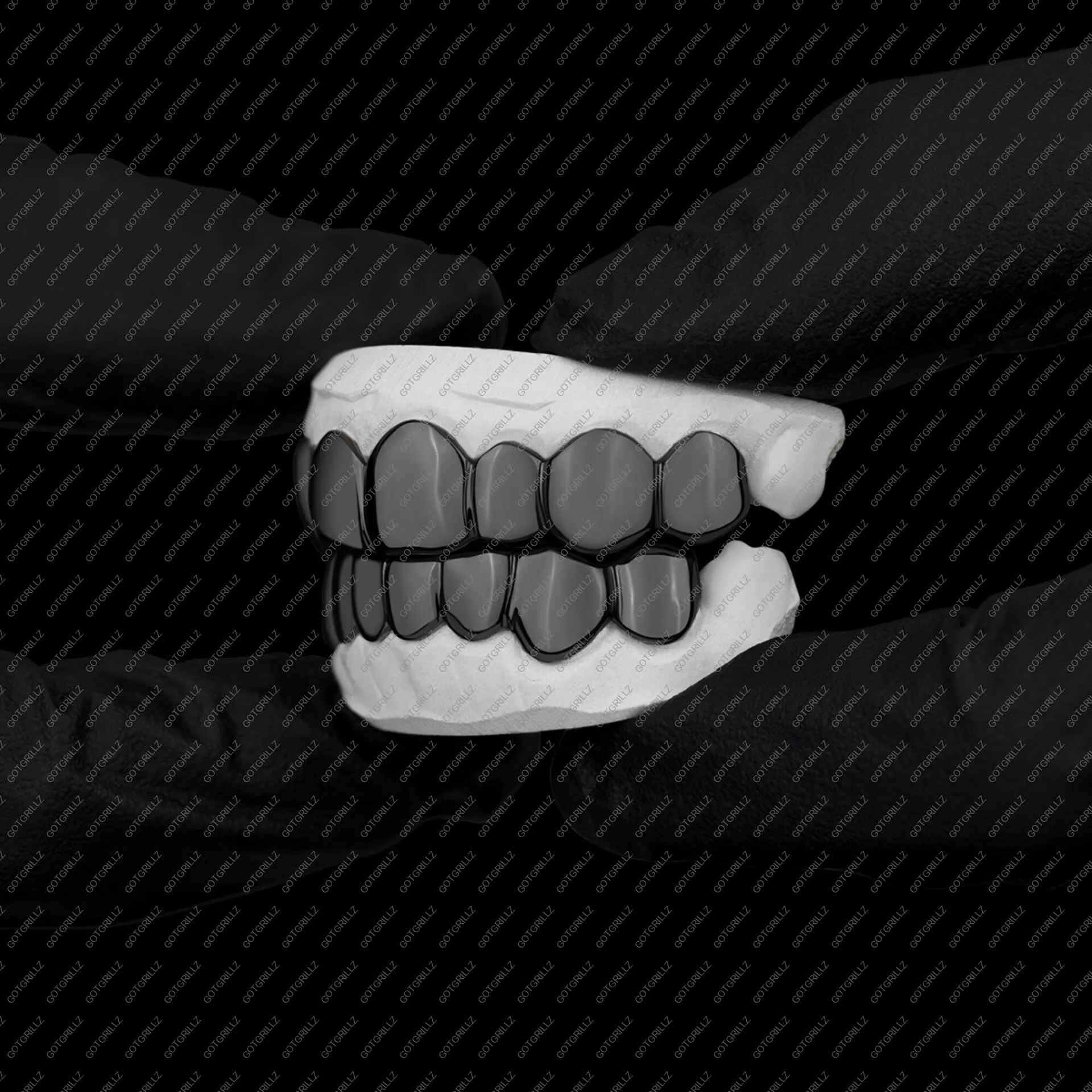 Black Rhodium Classic Solid Grillz - GotGrillz