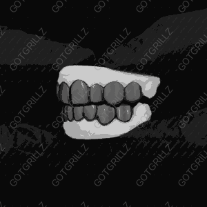 Side Look Black Rhodium Classic Solid Grillz - GotGrillz