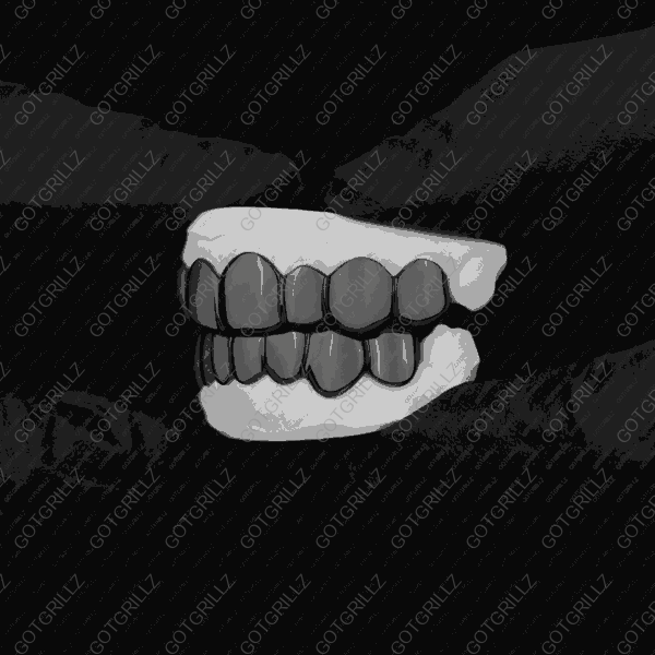 Side Look Black Rhodium Classic Solid Grillz - GotGrillz