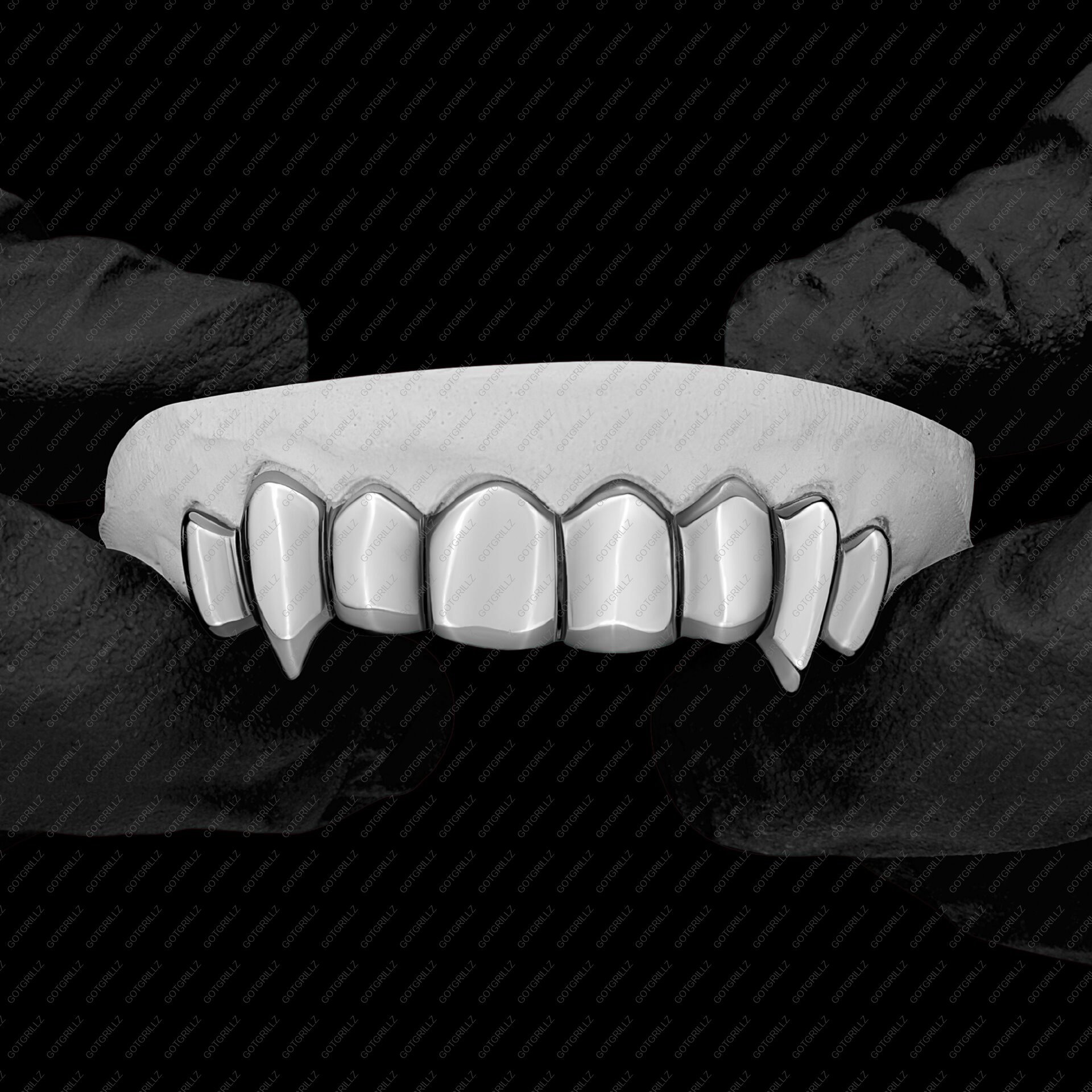Gold Solid Polished K9 Fangs Grillz - GotGrillz