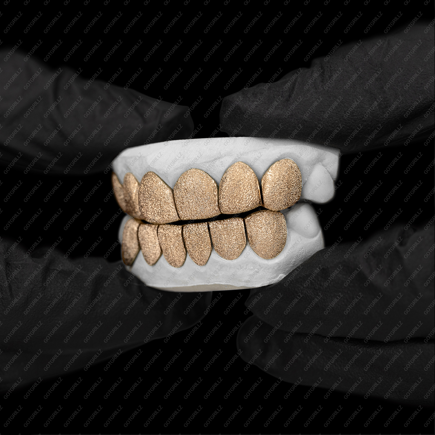 Yellow Gold Full Diamond Dust Grillz - GotGrillz