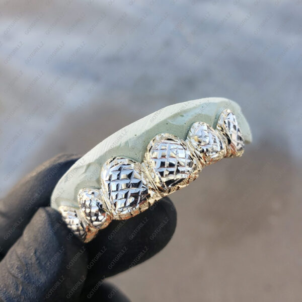 Yellow and White Gold Diamond Cut and Dust Cut Trim Grillz- GotGrillz