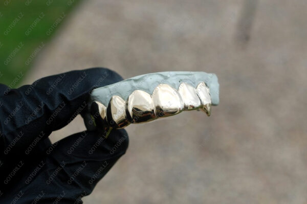 Yellow Gold Solid Polished K9 Fangs Grillz - GotGrillz