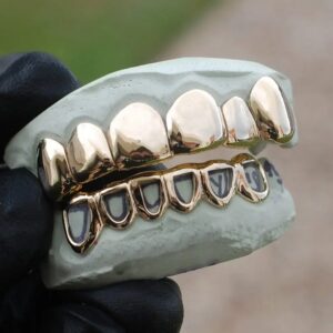 Yellow Gold Classic Polished Solid and Open Face Grillz - GotGrillz