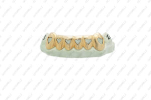 Yellow Gold Cut Out Open Heart Grillz - GotGrillz