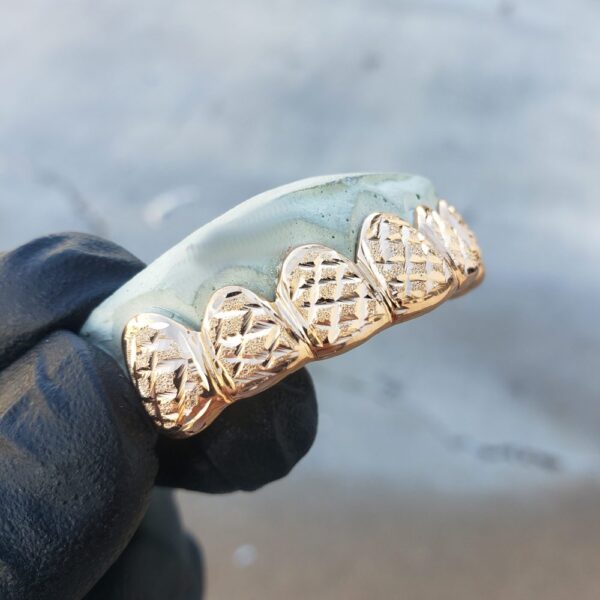 Rose Gold Diamond Dust Cut Grillz - GotGrillz