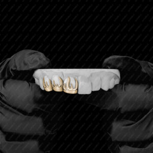 3 piece Yellow Gold Flame Grillz - GotGrillz