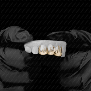 3 piece Yellow Gold Flame Grillz - GotGrillz