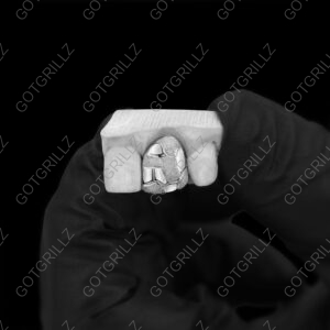 White Gold Nugget Single Tooth Grillz - GotGrillz