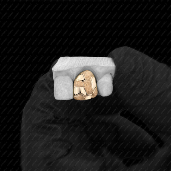 Yellow Gold Nugget Single Tooth Grillz - GotGrillz