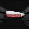 Handset Red Canary Moissanite Honeycomb Zig Zag Gold Grillz - GotGrillz