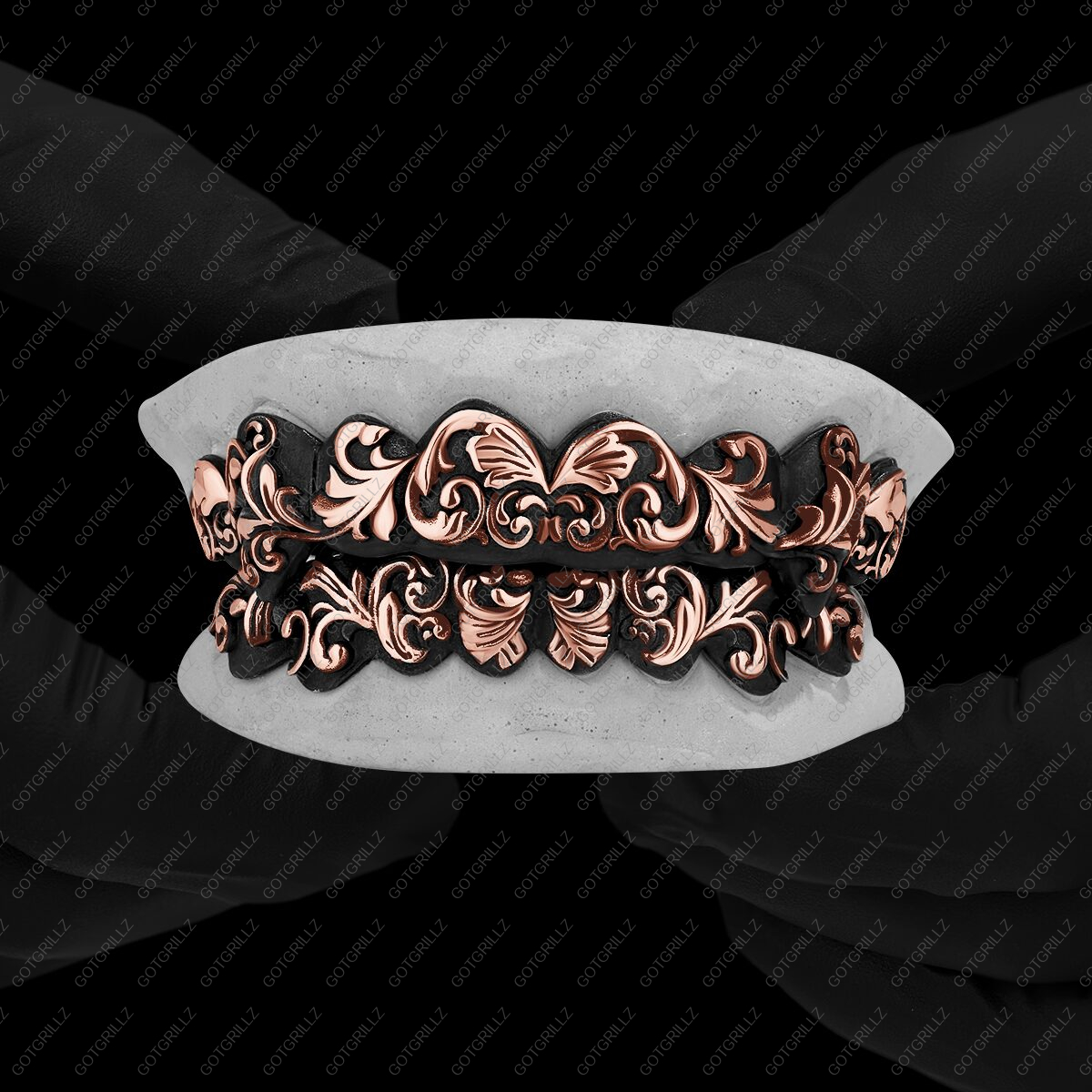 Antiqued Victorian Floral Grillz - GotGrillz