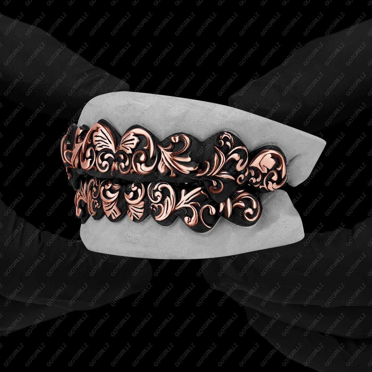 Antiqued Victorian Floral Grillz - GotGrillz