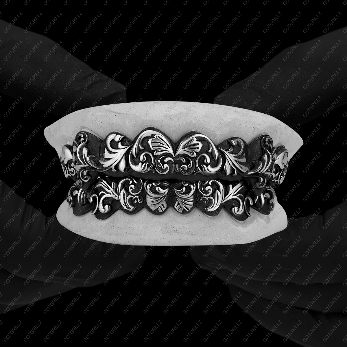 Antiqued Victorian Floral Grillz - GotGrillz
