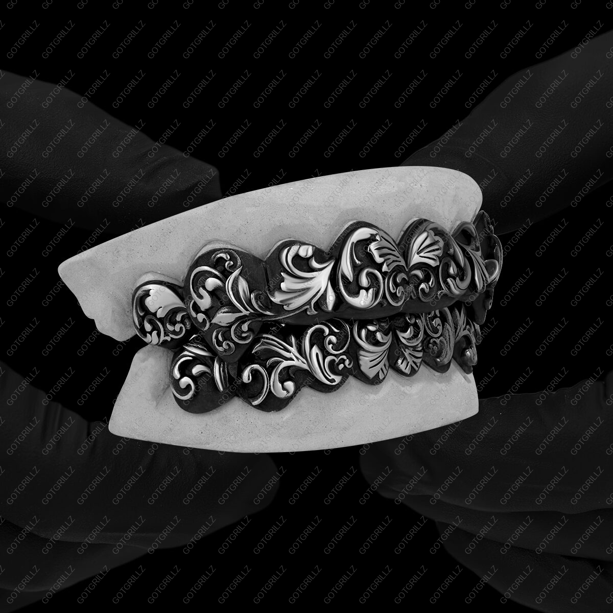 Antiqued Victorian Floral Grillz - GotGrillz