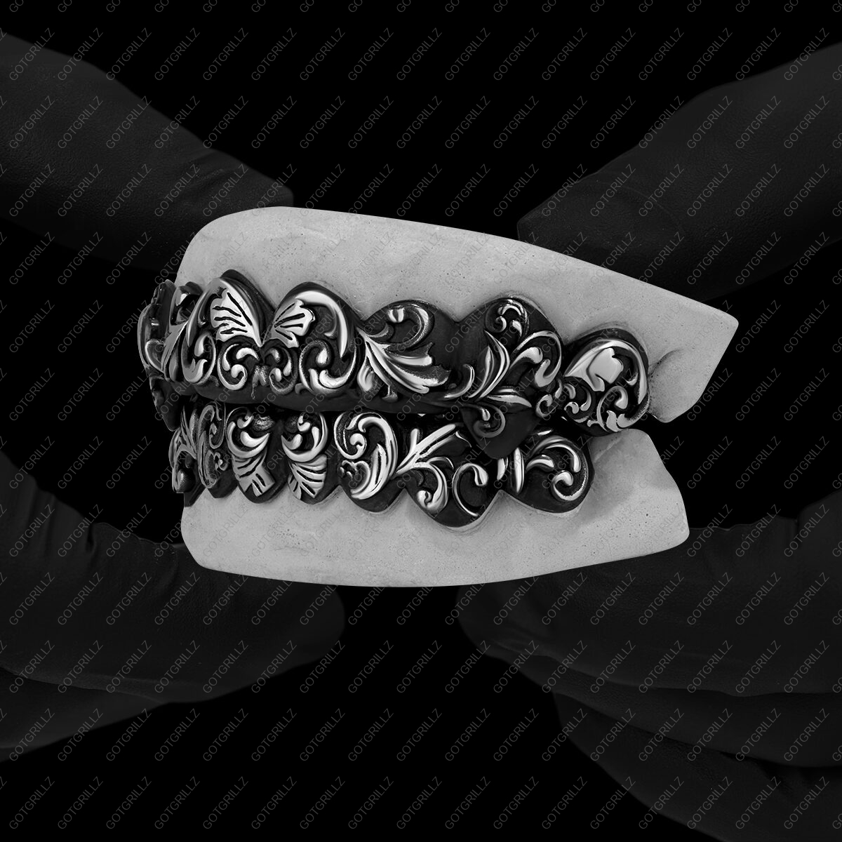 Antiqued Victorian Floral Grillz - GotGrillz