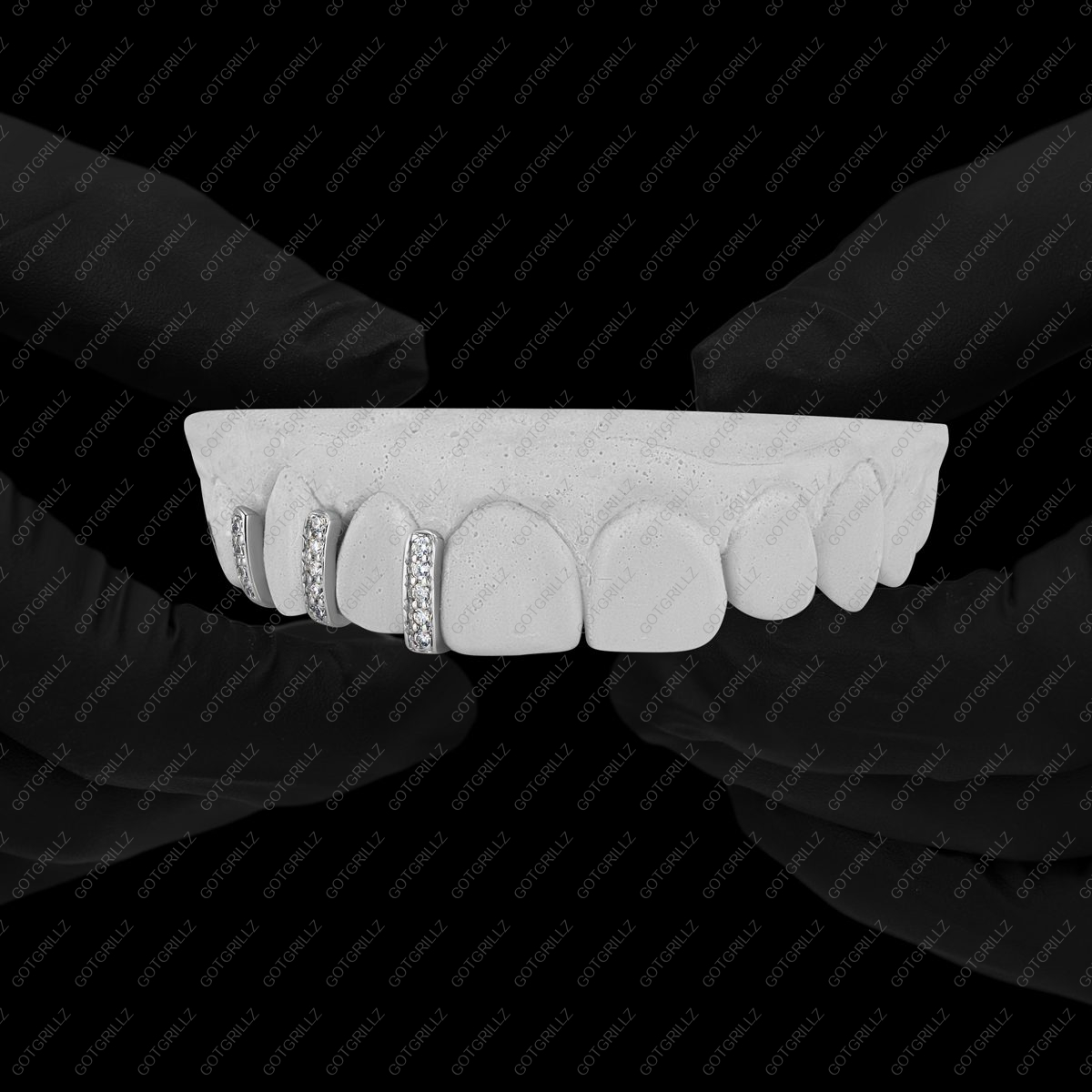 Custom 3 piece Moissanite Gap Bar Grillz - GotGrillz