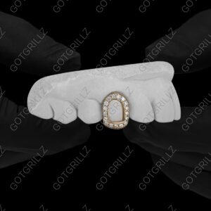 Yellow Gold Honeycomb Diamond Cap - GotGrillz