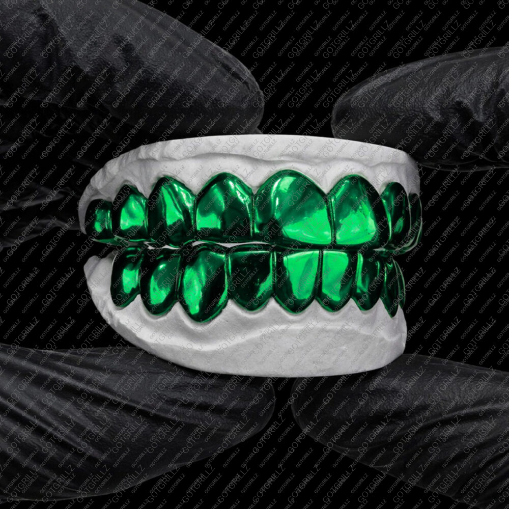 Green Polished Solid Classic Grillz - GotGrillz
