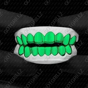 Green Polished Solid Classic Grillz - GotGrillz