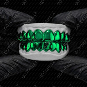Green Polished Solid Classic Grillz - Main - GotGrillz
