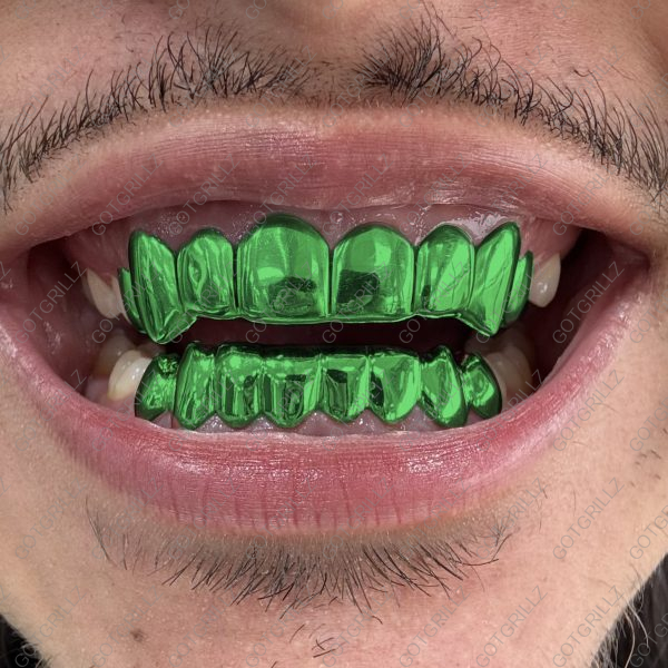 Green Polished Solid Classic Grillz - GotGrillz