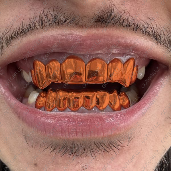 Orange Polished Solid Classic Grillz