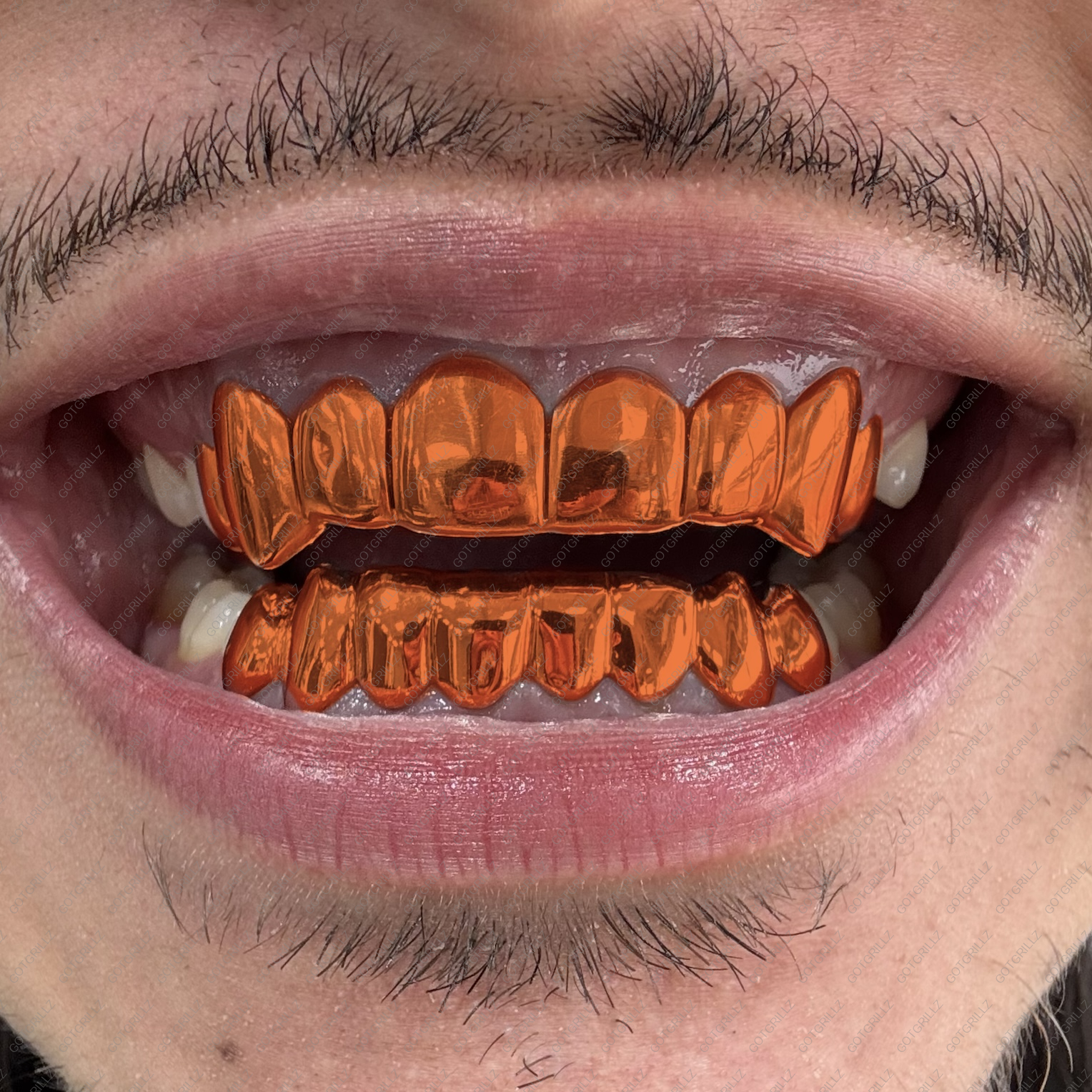 Orange Polished Solid Classic Grillz - Gotgrillz