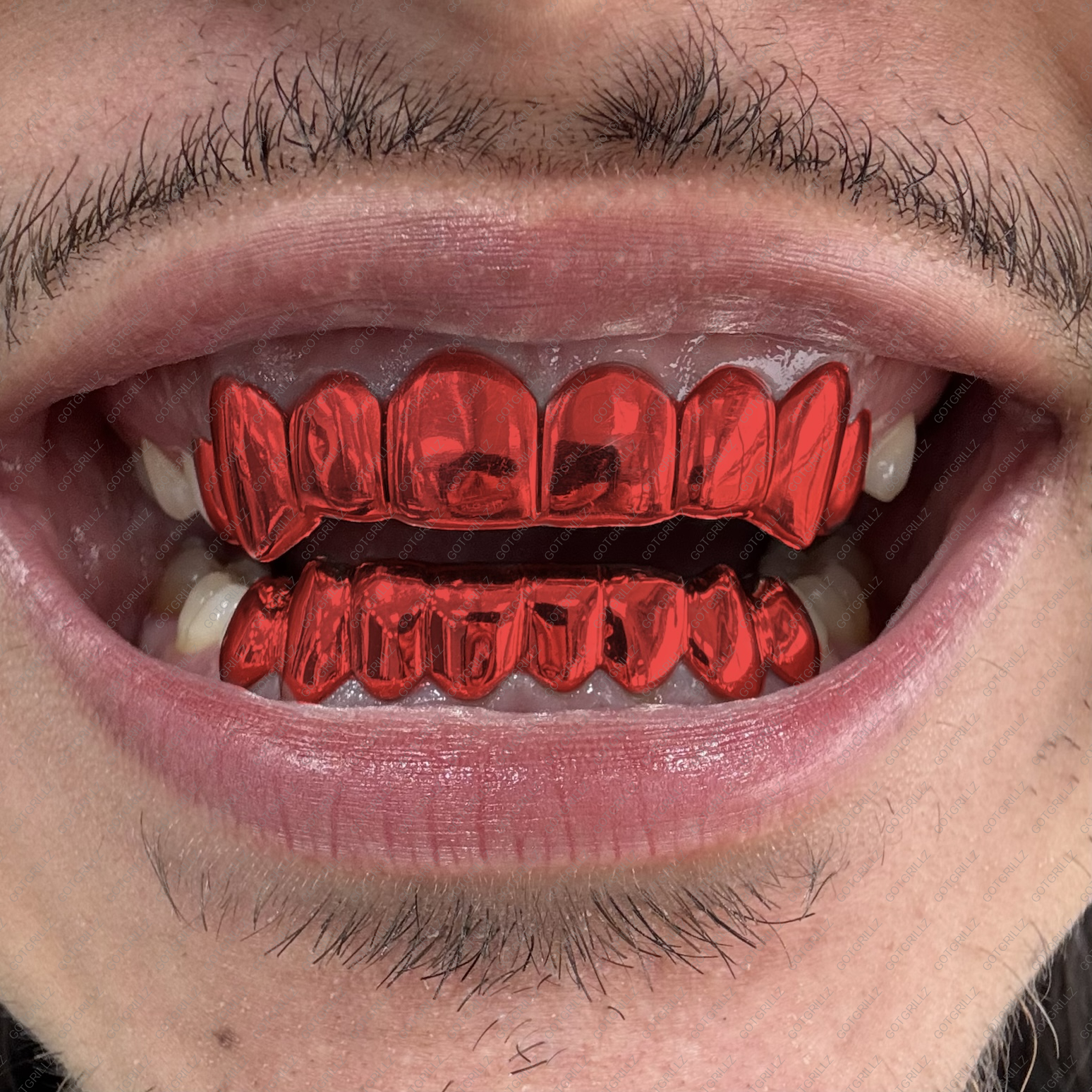 Red Polished Solid Classic Grillz - GotGrillz
