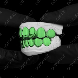 Green Polished Solid Classic Grillz