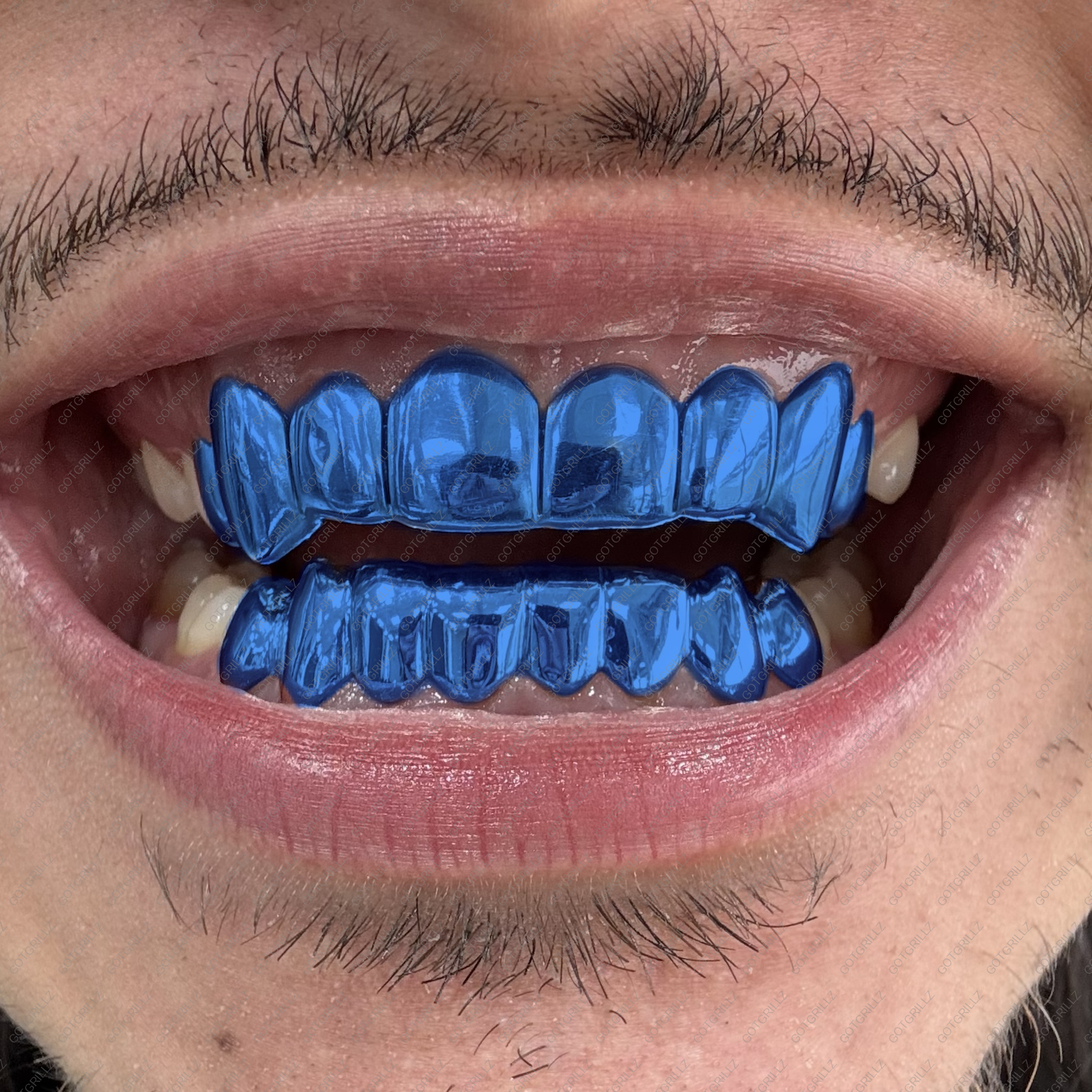 Blue Polished Solid Classic Grillz - GotGrillz