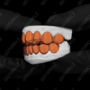 Orange Polished Solid Classic Grillz